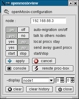 the configuration window